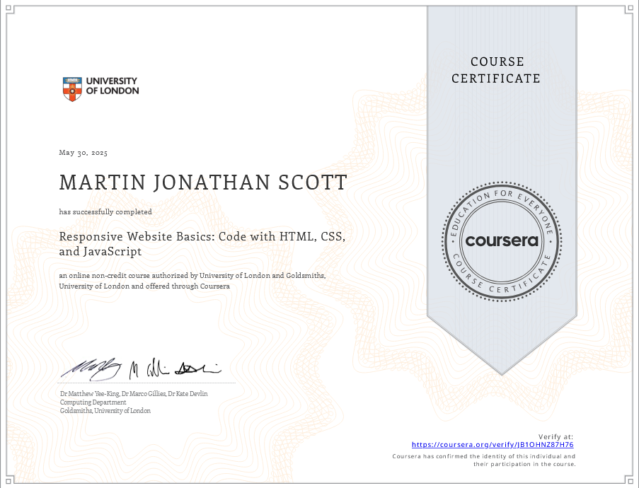 responsive web basics certification